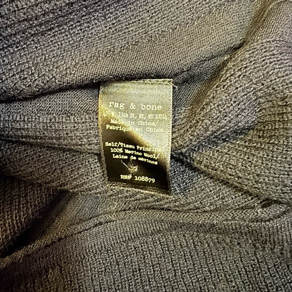 Rag & Bone 100% Merino Wool Button Sweater Black XXL NWOT - Picture 4 of 6